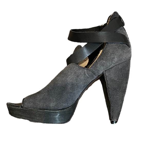 All Saints peep toe leather booties - Picture 4 of 6